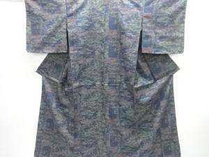 未使用品　抽象模様織り出し西陣お召着物